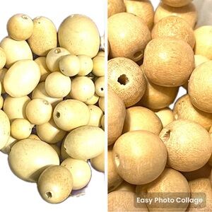 Various Blonde Wooden Beads 144 pc